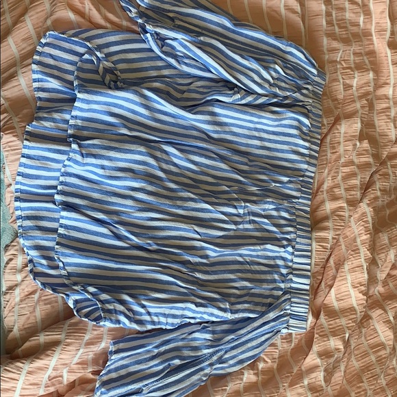 Plus size striped off the shoulder blouse - Picture 2 of 5